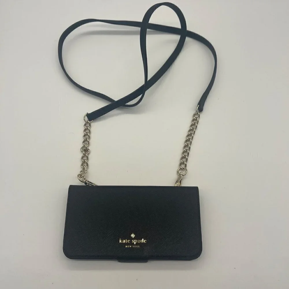 Kate Spade Saffiano Leather iPhone X Crossbody Wallet – Black